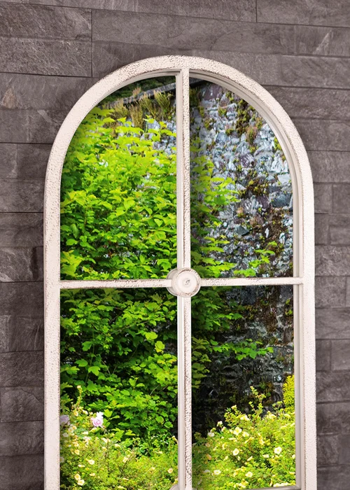 Charles Bentley San Marino Arch Mirror in White - One Size Image 5