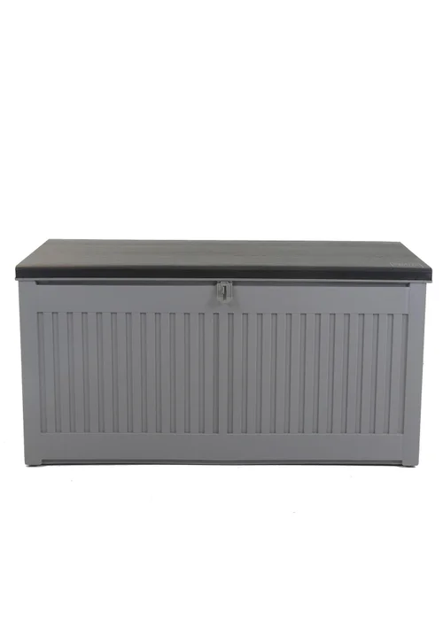 Charles Bentley 270L Grey and Black Outdoor Plastic Storage Box - One Size Image 5