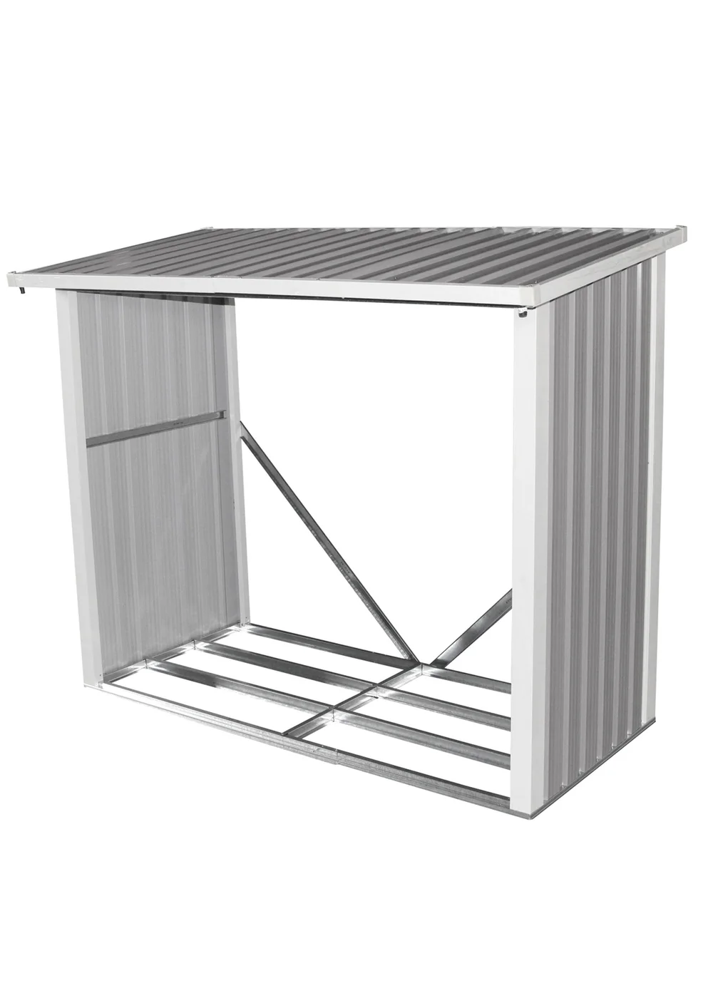 Charles Bentley Metal Log Wood Store Shed - One Size Image 2