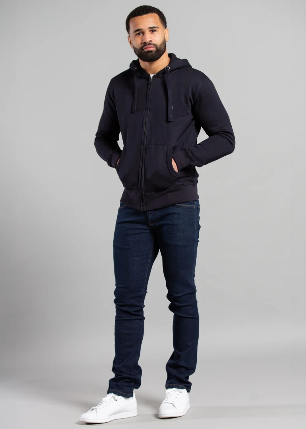 French Connection Navy Cotton Blend Zip Hoody - XS Image 4