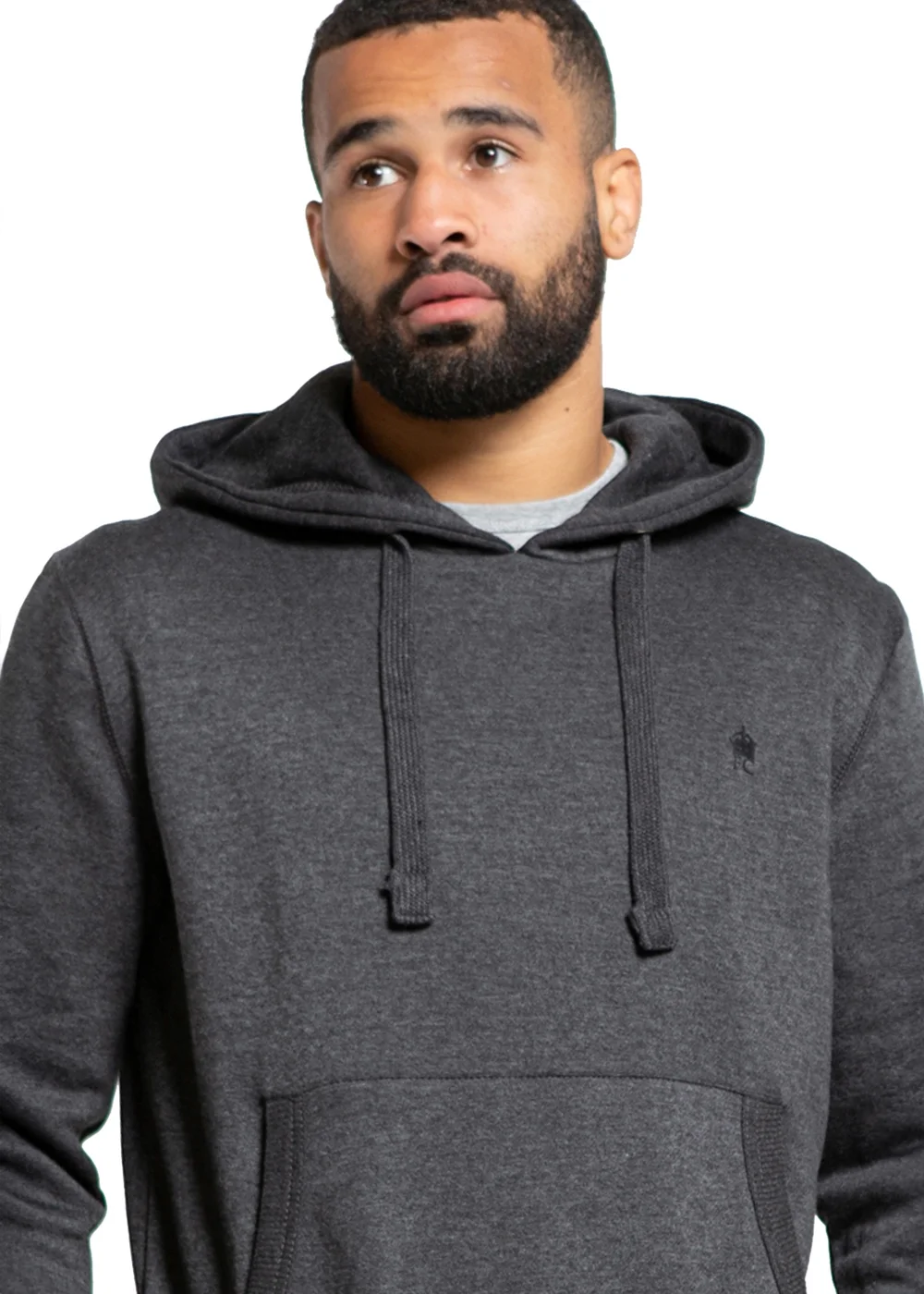 French Connection Charcoal Cotton Blend Hoody - M Image 3