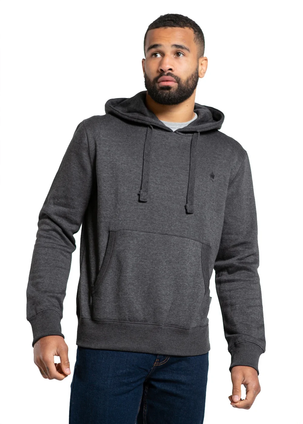 French Connection Charcoal Cotton Blend Hoody - M Image 1