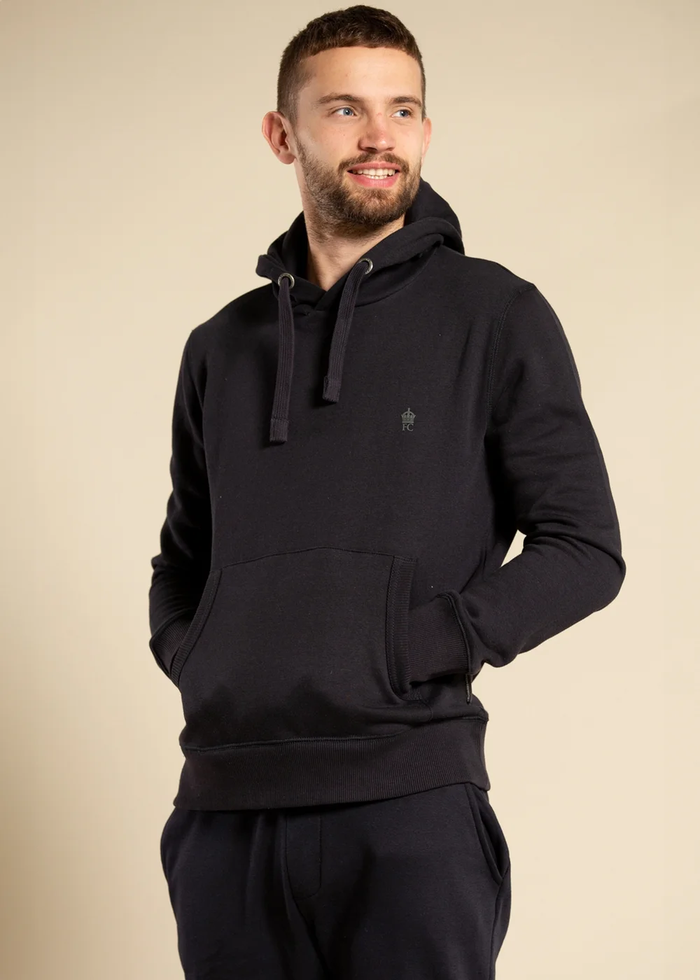 French Connection Navy Cotton Blend Hoody - XS Image 1