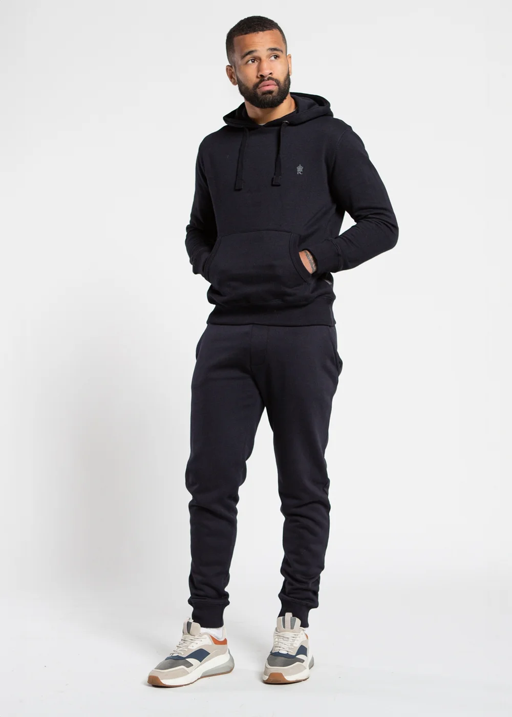 French Connection Navy Cotton Blend Joggers - XS Image 5