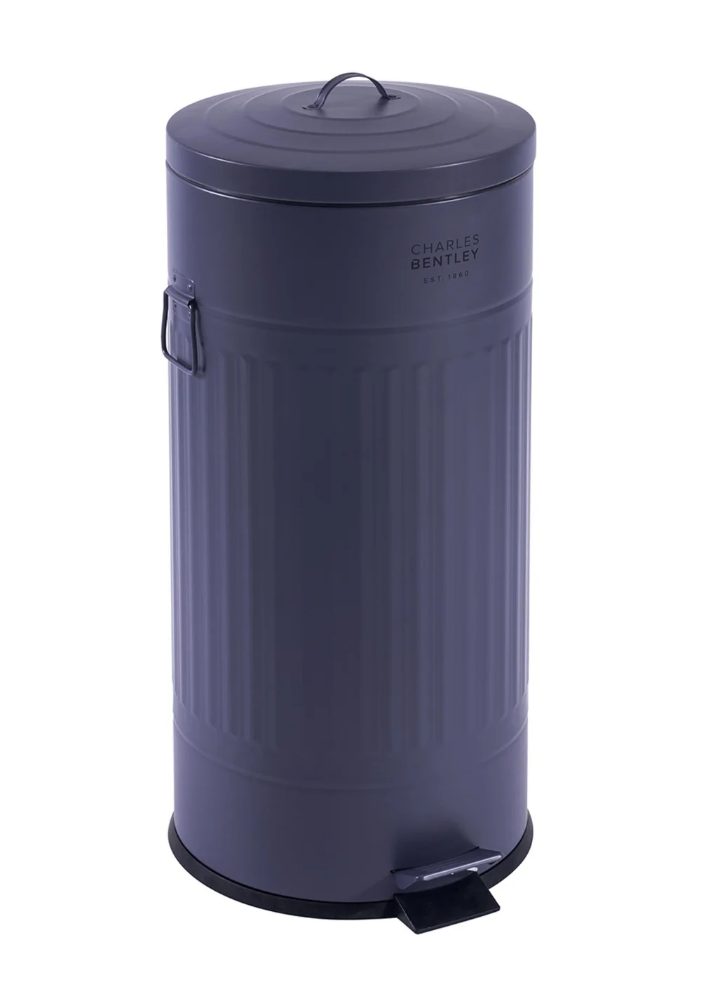 Charles Bentley Round Retro Kitchen Pedal Bin Dark Blue - One Size Image 4