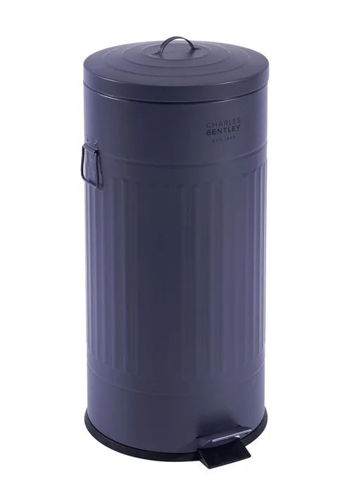 Charles Bentley Round Retro Kitchen Pedal Bin Dark Blue - One Size Image 4