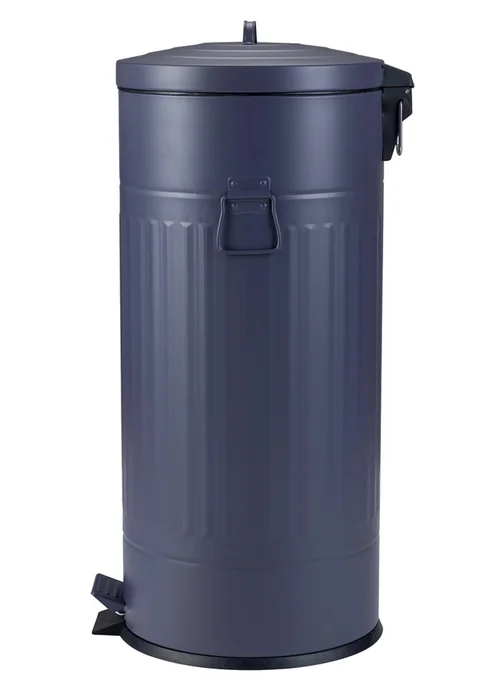 Charles Bentley Round Retro Kitchen Pedal Bin Dark Blue - One Size Image 3