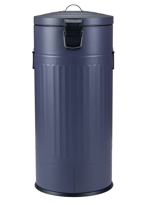 Charles Bentley Round Retro Kitchen Pedal Bin Dark Blue - One Size Image 2