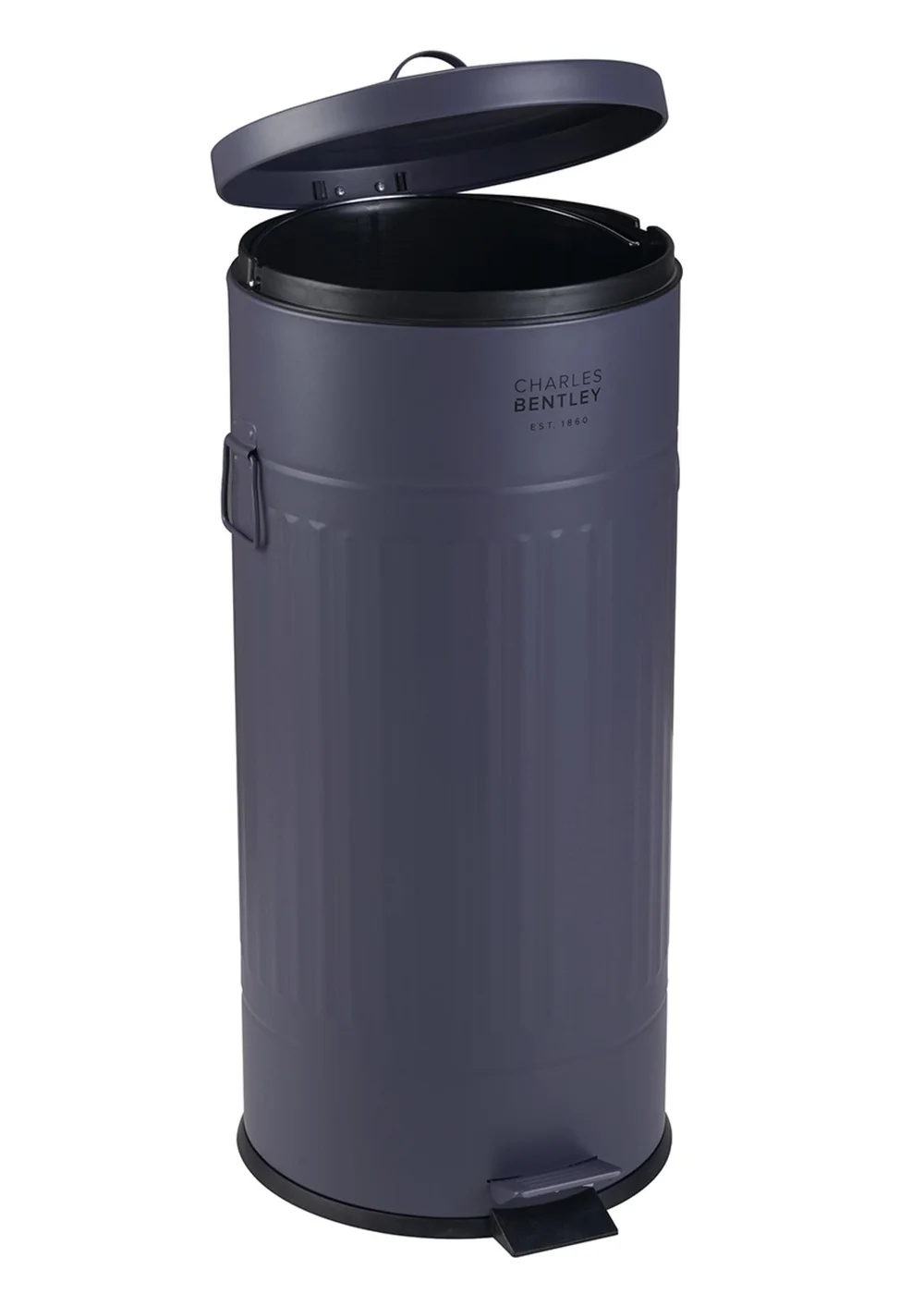 Charles Bentley Round Retro Kitchen Pedal Bin Dark Blue - One Size Image 5