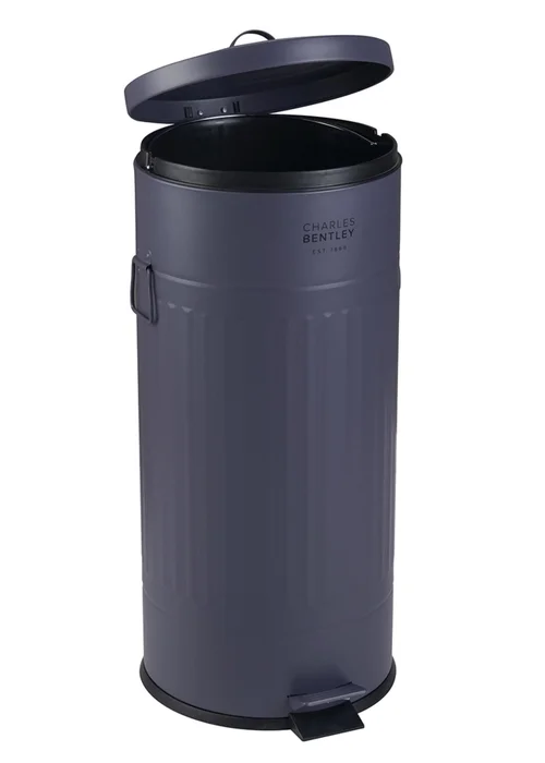 Charles Bentley Round Retro Kitchen Pedal Bin Dark Blue - One Size Image 5
