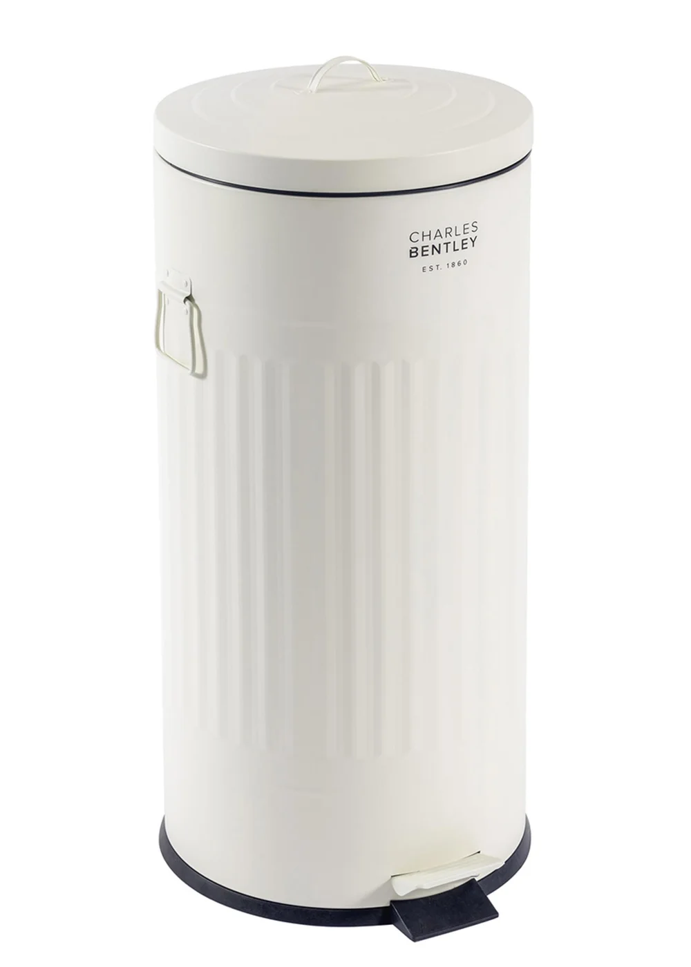 Charles Bentley Cream Round Retro Kitchen Pedal Bin - One Size Image 4