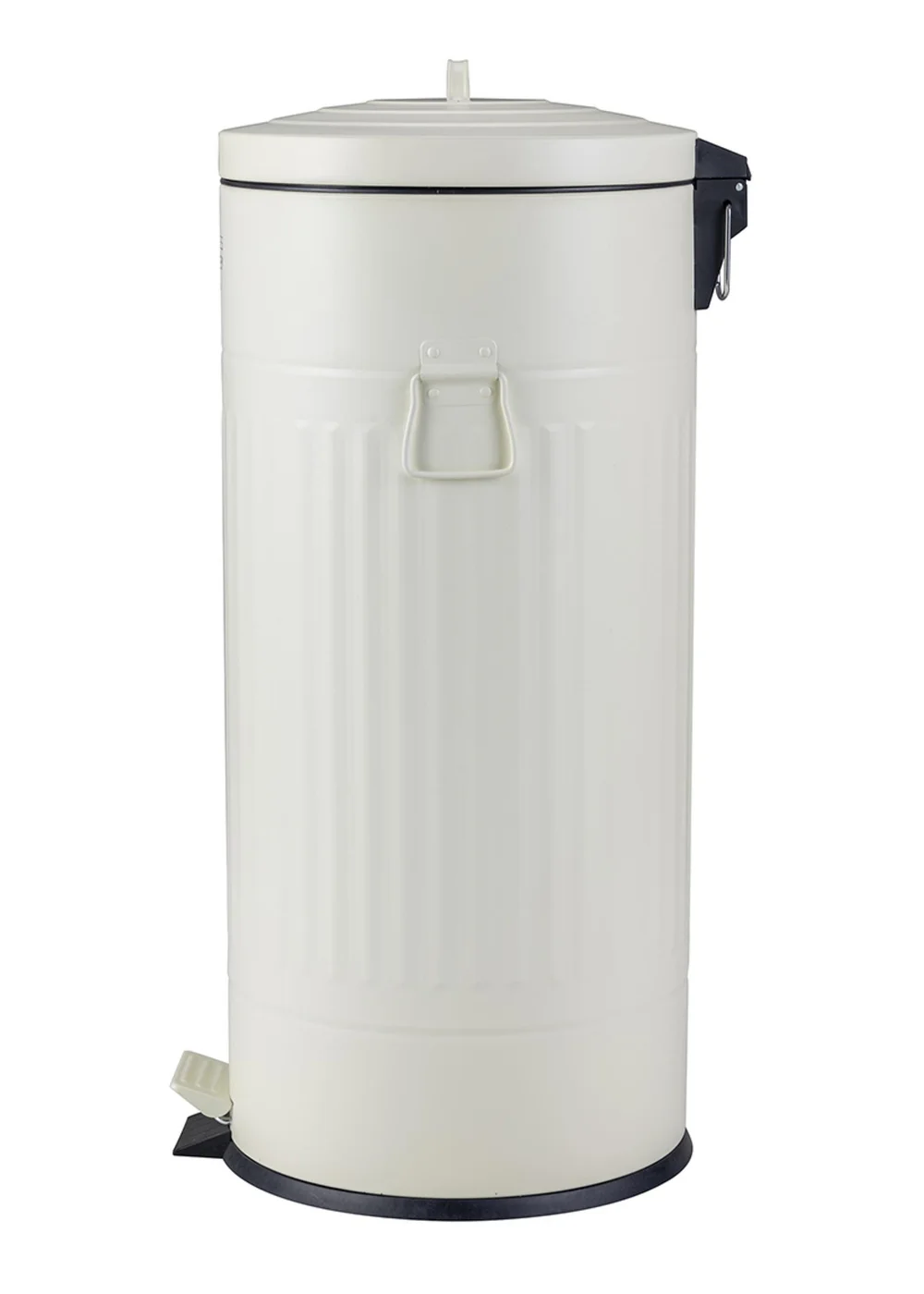 Charles Bentley Cream Round Retro Kitchen Pedal Bin - One Size Image 3
