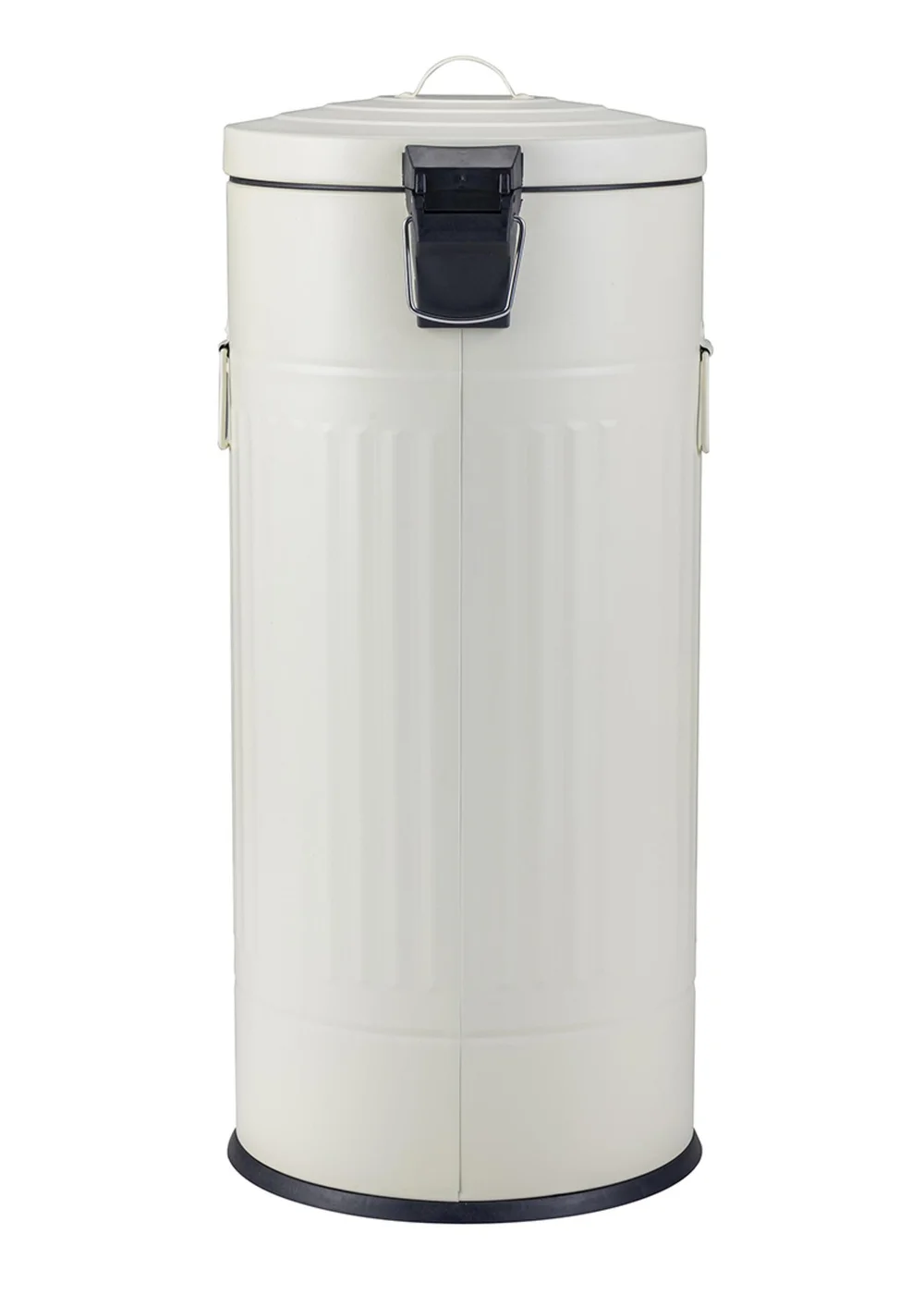 Charles Bentley Cream Round Retro Kitchen Pedal Bin - One Size Image 2