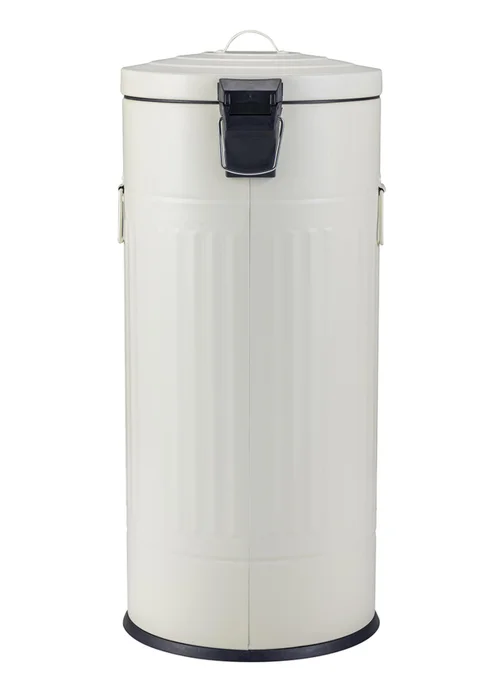 Charles Bentley Cream Round Retro Kitchen Pedal Bin - One Size Image 2
