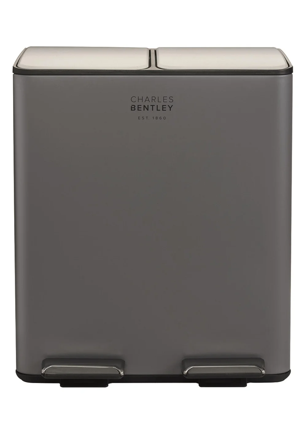 Charles Bentley Double Compartment Dark Grey Kitchen Bin - One Size Image 2