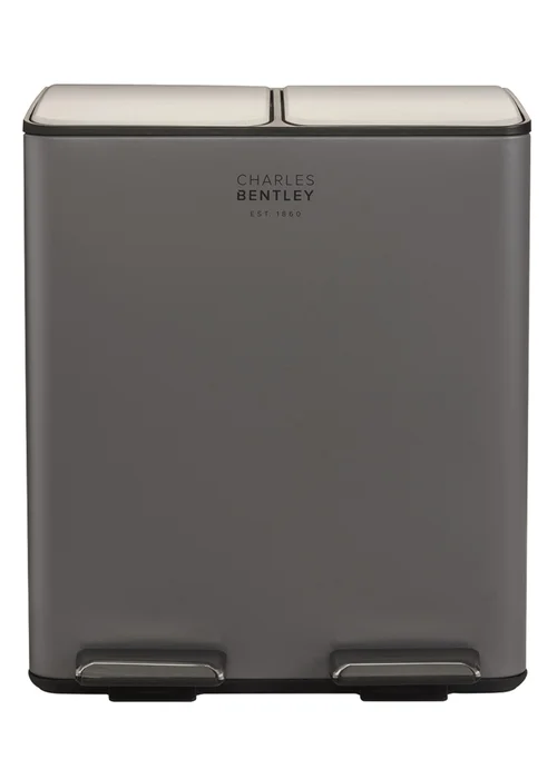Charles Bentley Double Compartment Dark Grey Kitchen Bin - One Size Image 2