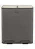 Charles Bentley Double Compartment Dark Grey Kitchen Bin - One Size Image 2