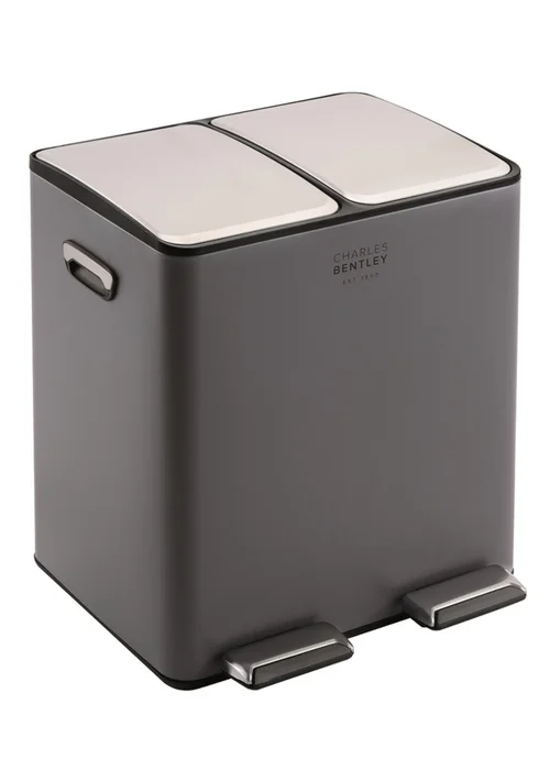 Charles Bentley Double Compartment Dark Grey Kitchen Bin - One Size Image 1