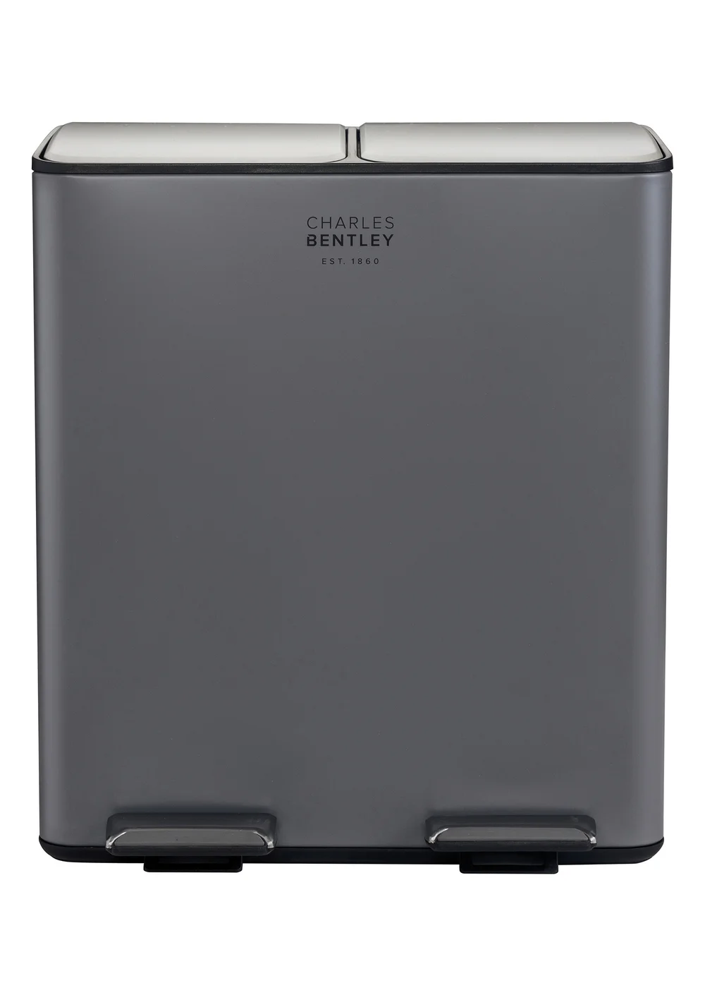 Charles Bentley Double Compartment Grey Kitchen Bin - One Size Image 4