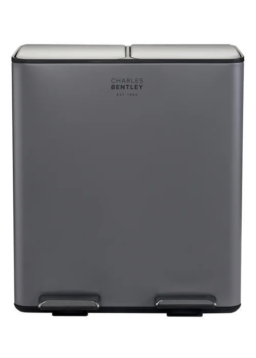 Charles Bentley Double Compartment Grey Kitchen Bin - One Size Image 4
