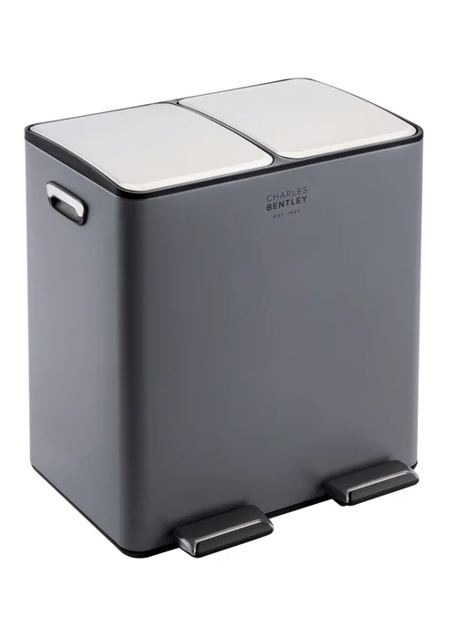 Charles Bentley Double Compartment Grey Kitchen Bin - One Size Image 3