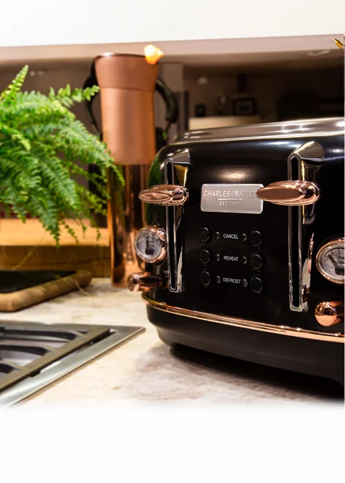 Charles Bentley Toaster Black & Rose Gold (4 Slice) - One Size Image 5