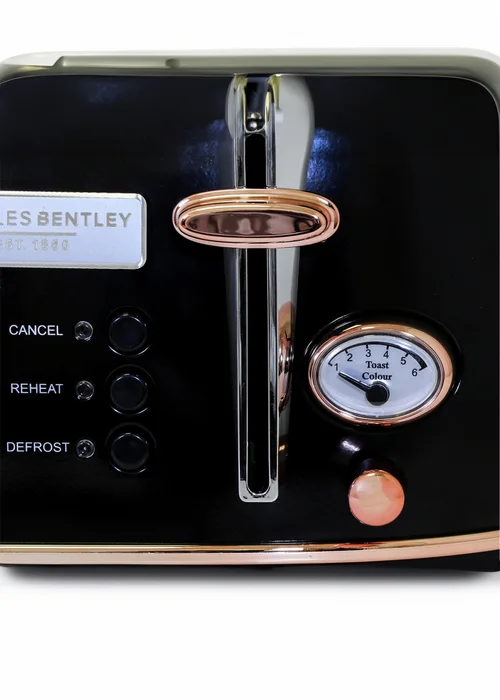 Charles Bentley Toaster Black & Rose Gold (4 Slice) - One Size Image 4