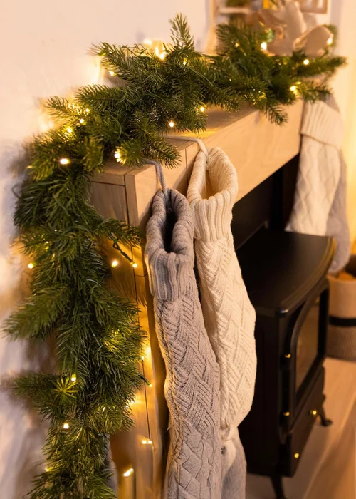Charles Bentley Faux Pre-Lit Decorative Christmas Garland - One Size Image 3