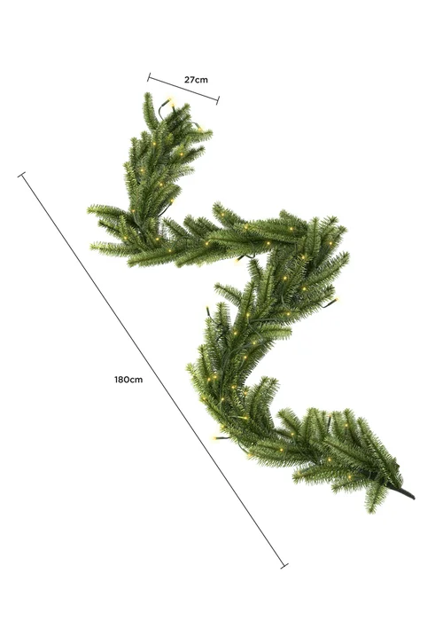 Charles Bentley Faux Pre-Lit Decorative Christmas Garland - One Size Image 6