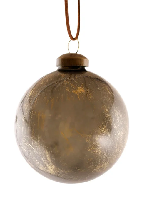 Charles Bentley Pack of 12 Industrial Inspired Glass Baubles (Diameter 8cm) - One Size Image 2