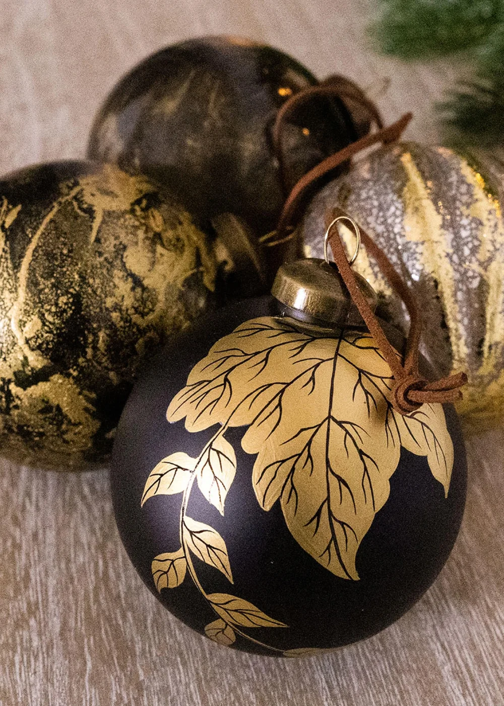 Charles Bentley Pack of 12 Industrial Inspired Glass Baubles (Diameter 8cm) - One Size Image 5