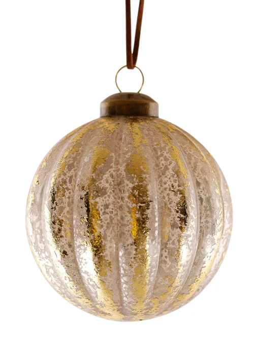 Charles Bentley Pack of 12 Industrial Inspired Glass Baubles (Diameter 8cm) - One Size Image 3