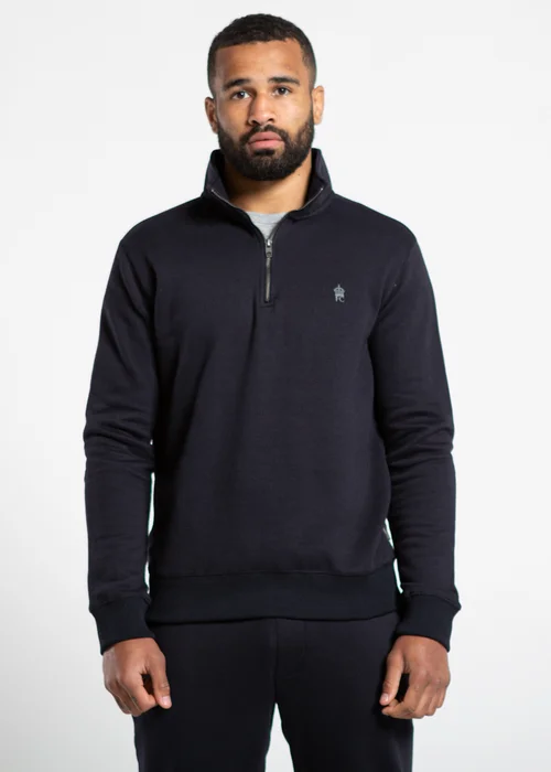 French Connection Navy Cotton Blend Zip Jumper & Jogger Tracksuit Co-Ord - Small Image 3