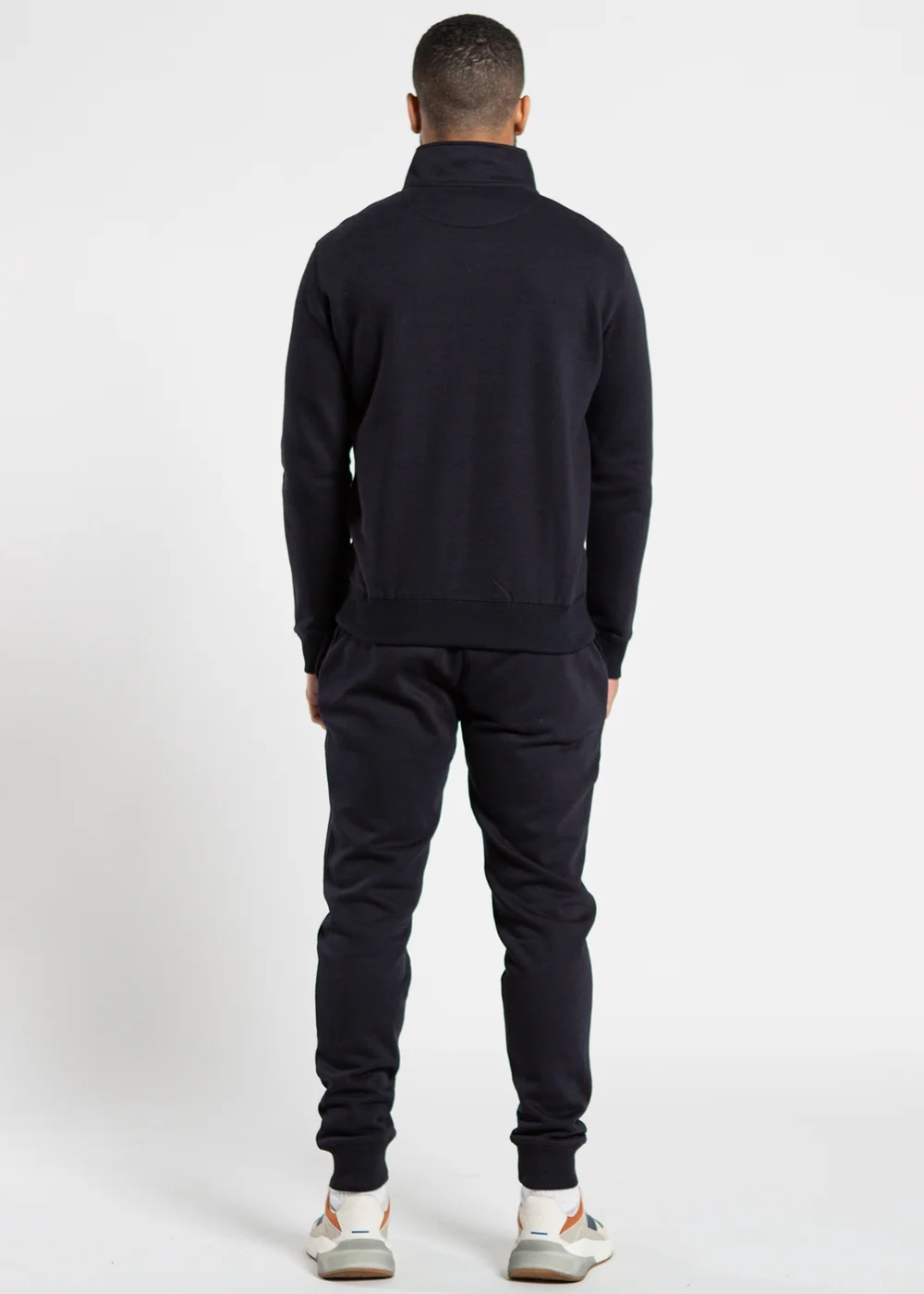 French Connection Navy Cotton Blend Zip Jumper & Jogger Tracksuit Co-Ord - Small Image 2