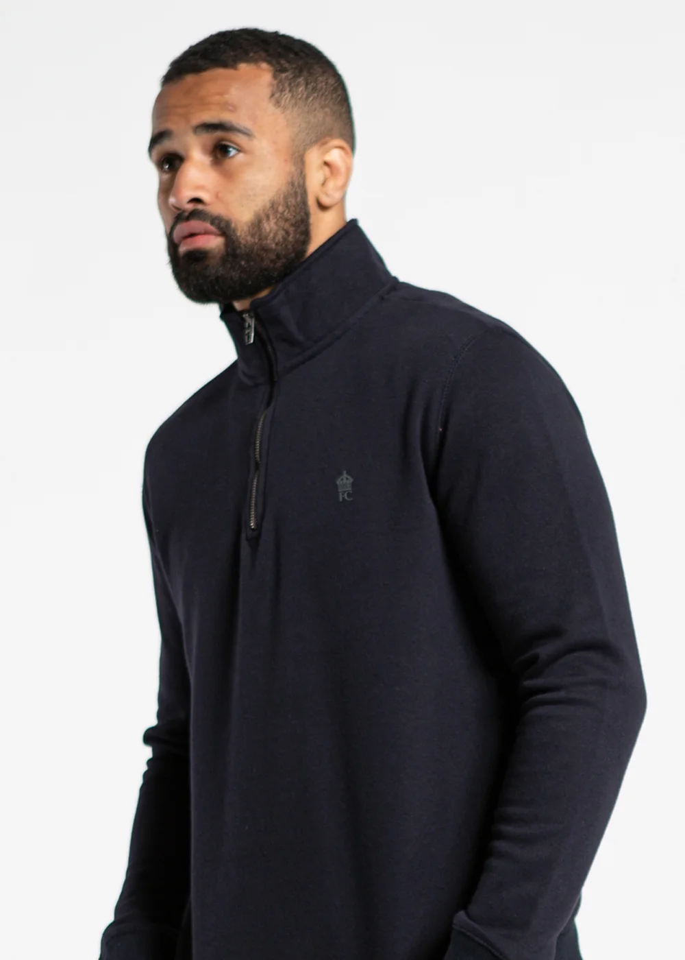 French Connection Navy Cotton Blend Zip Jumper & Jogger Tracksuit Co-Ord - Small Image 5