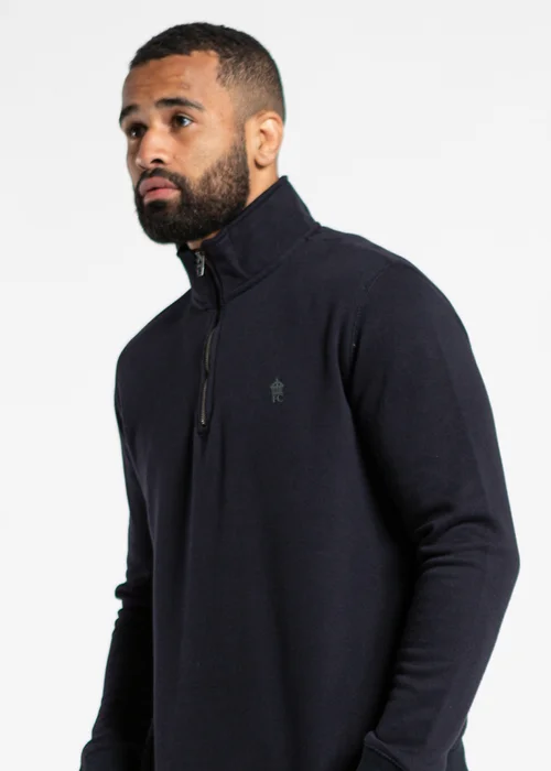 French Connection Navy Cotton Blend Zip Jumper & Jogger Tracksuit Co-Ord - Small Image 5