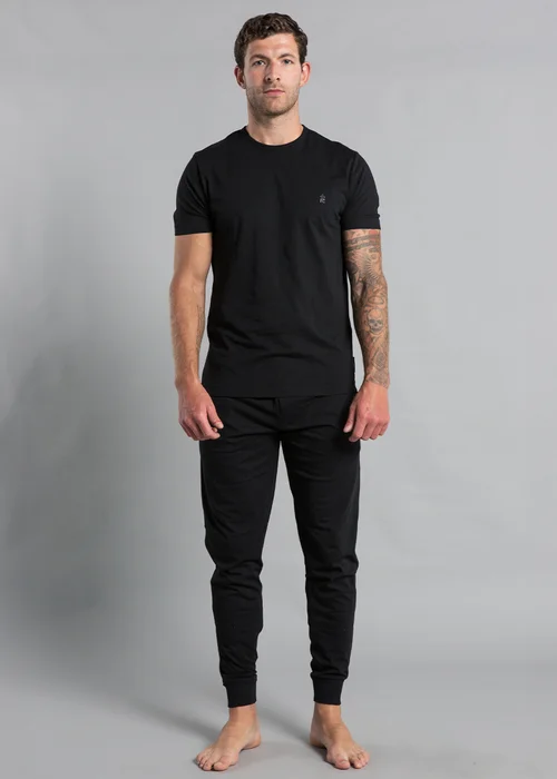 French Connection Black Cotton Blend T-Shirt & Jogger Set - Extra small Image 1