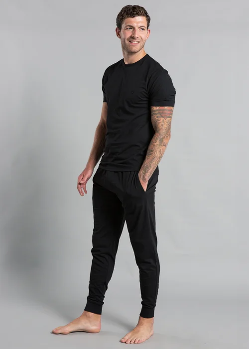 French Connection Black Cotton Blend T-Shirt & Jogger Set - Extra small Image 4