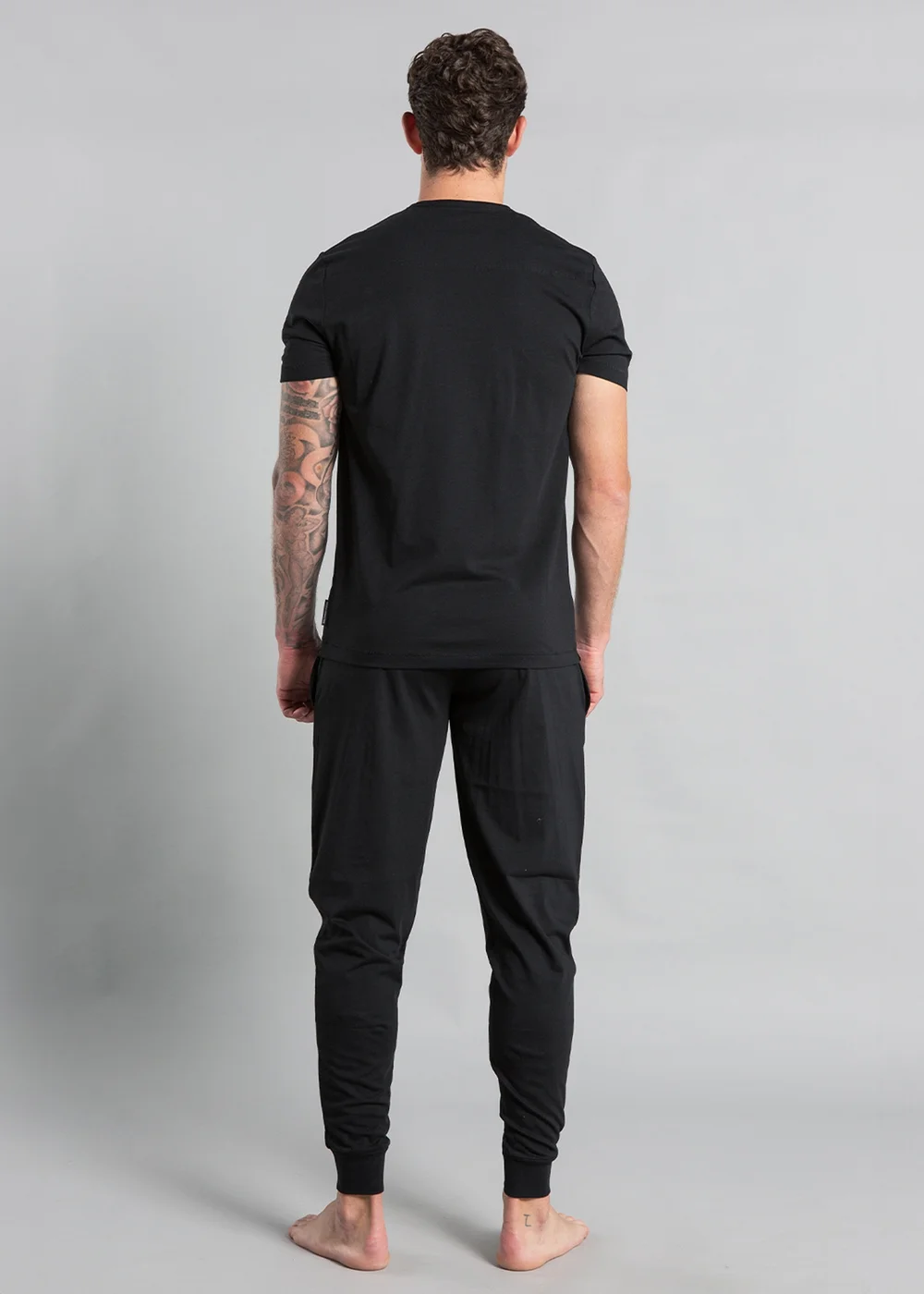 French Connection Black Cotton Blend T-Shirt & Jogger Set - Extra small Image 2
