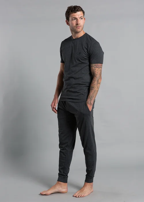 French Connection Charcoal Cotton Blend T-Shirt & Jogger Set - Extra small Image 4