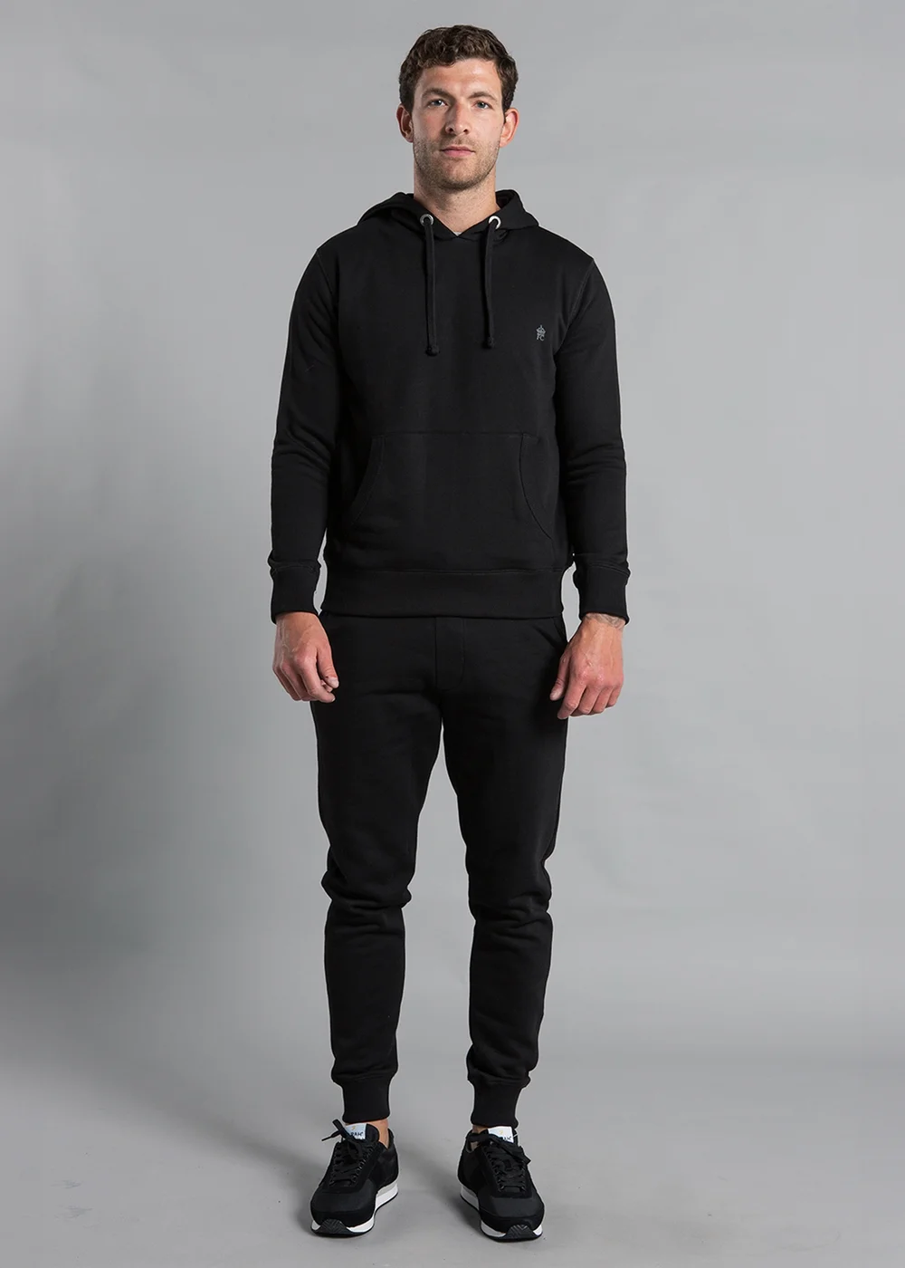 French Connection Black Cotton Blend Hoody & Jogger Tracksuit Co-Ord - Small Image 1