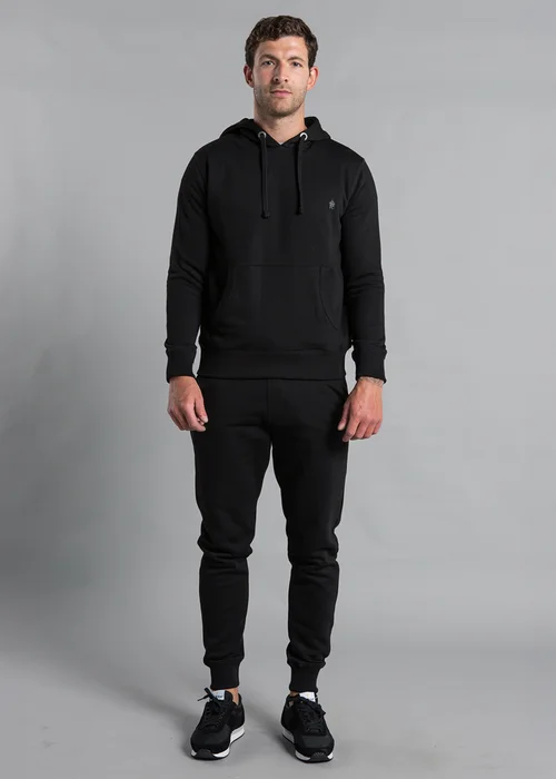 French Connection Black Cotton Blend Hoody & Jogger Tracksuit Co-Ord - Small Image 1