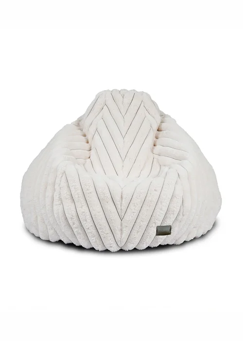 rucomfy Ribbed Faux Fur Slouchbag Ivory Beanbag - One Size Image 2