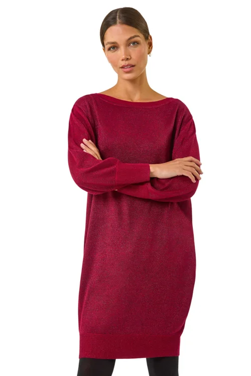 burgundy jumper dress uk Burgundy Off-Shoulder Long Sleeve Midi Jumper Dress