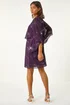 Roman Purple Sequin Embellished Asymmetric Overlay Dress - 14 Image 2