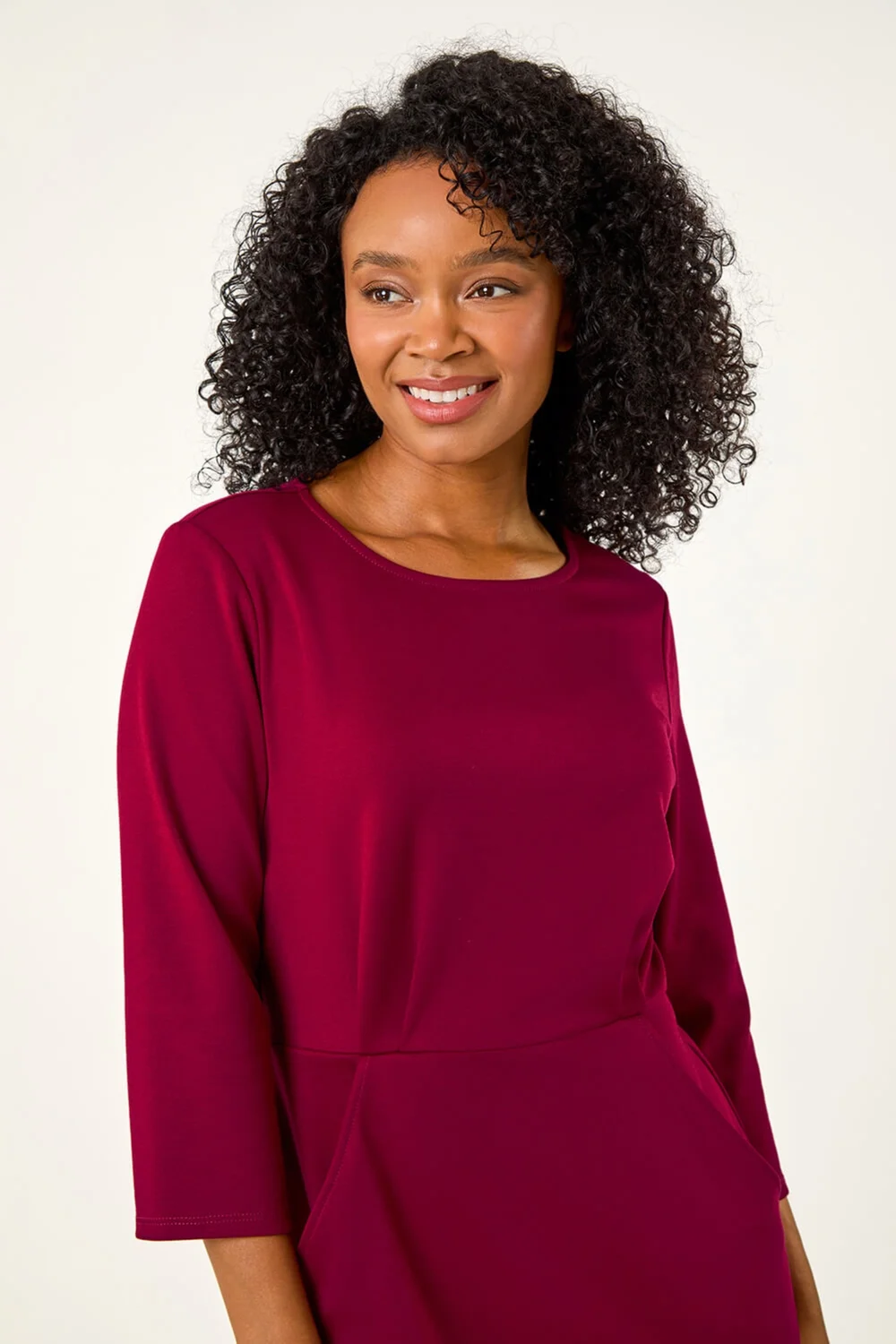 Roman Fuchsia Petite Pocket Stretch Dress - 12 Image 4