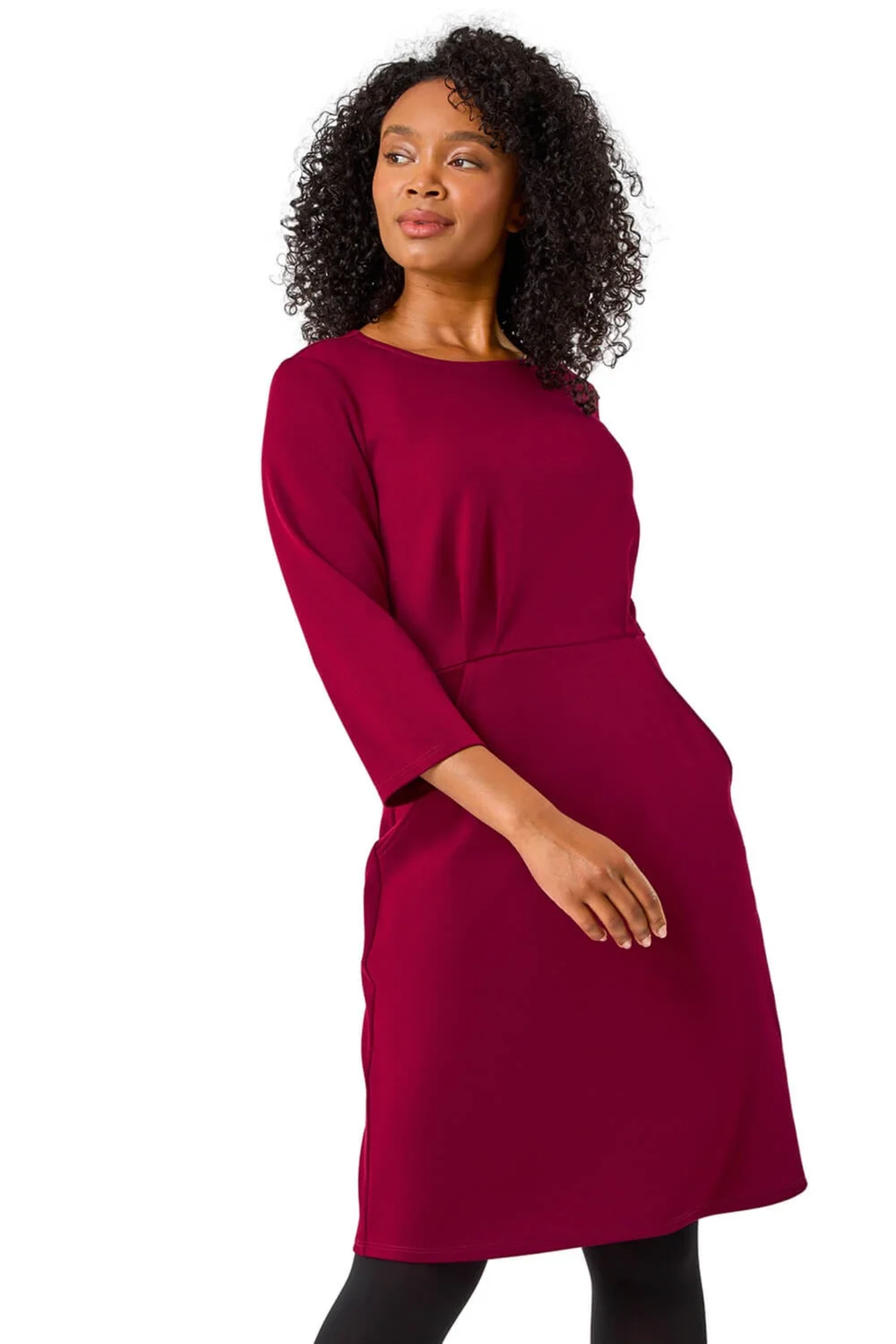 Roman Fuchsia Petite Pocket Stretch Dress - 12 Image 1
