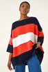 Roman Rust Textured Colour Block Knit Jumper - Large/Extra Large Image 1