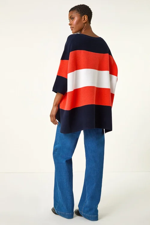 Roman Rust Textured Colour Block Knit Jumper - Large/Extra Large Image 4