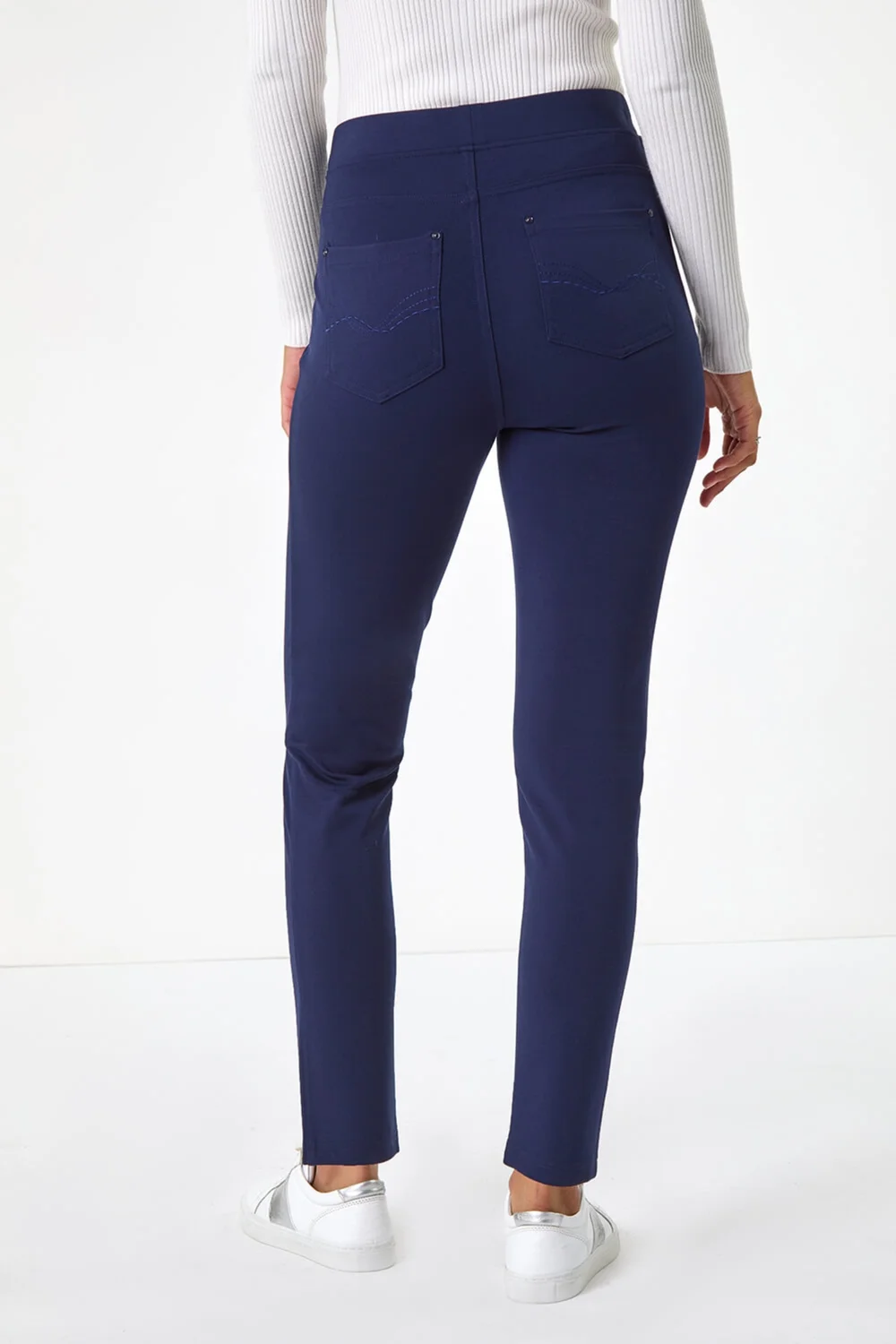 Roman Navy Stretch Ponte Denim Trouser - 12 Image 4